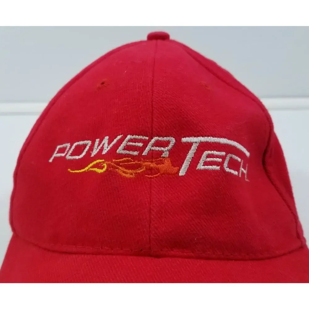 N) Power Tech Lincoln Tech Adjustable Red Baseball Cap Cotton Hat